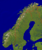 Norwegen Satellit + Grenzen 1998x2400
